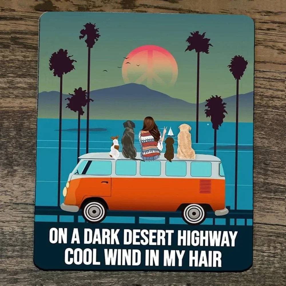 Mouse Pad On a Dark Desert Highway Cool Wind in my Hair